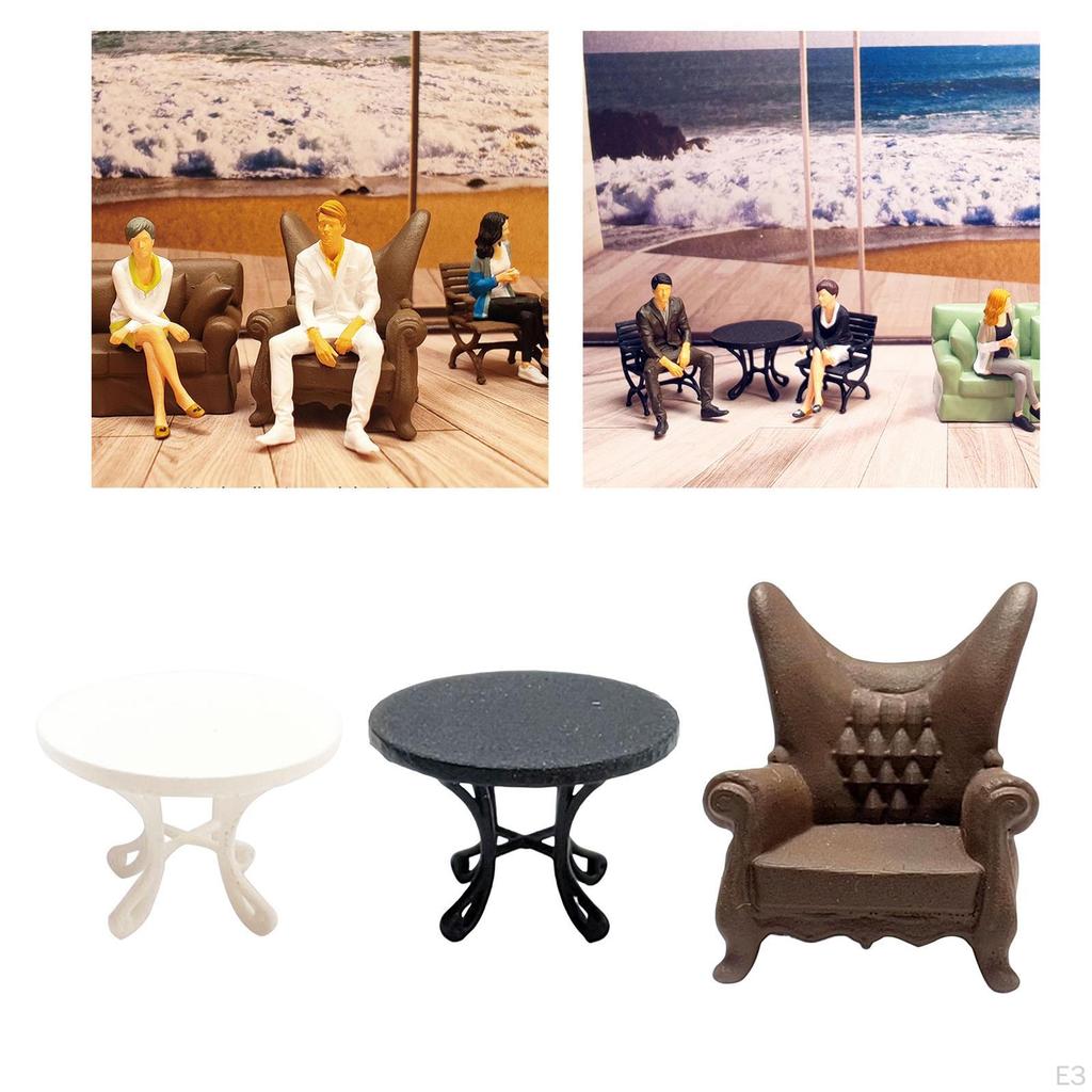 1/64 Scale Miniature Furniture for Train Dioramas and Fairy Gardens