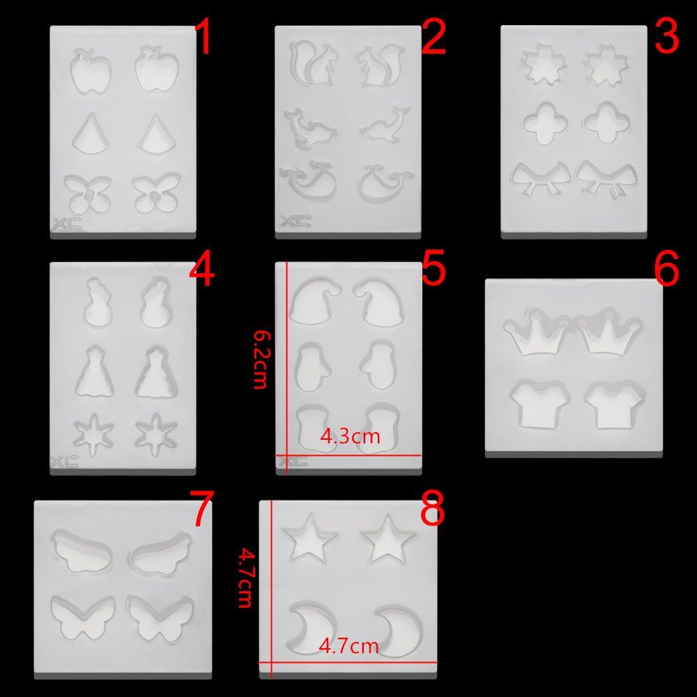 Glue Keychain Necklace Crystal Epoxy Mold Resin Silicone Molds Pendant Mould Earrings Mould