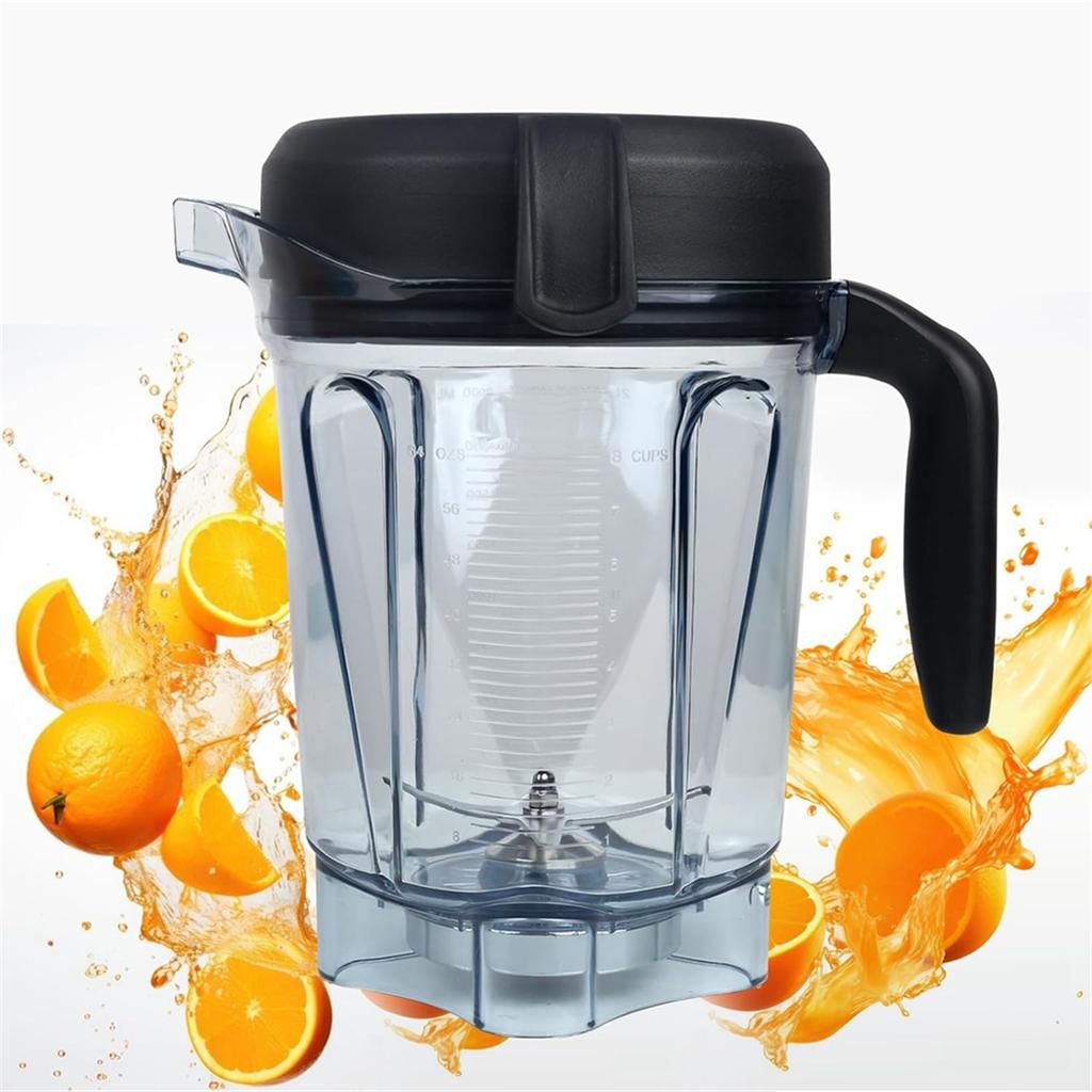Für Vitamix Mixerkrug 64oz Low-Profile Ersatz für Vitamix 750, 5200, 5000, 6300, 7500 Behälter Glasbecher