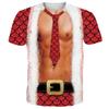 Morsom Muskel Julenisse Kostyme T-skjorter 3D-trykk Menn Kvinne T-skjorte Streetwear Oversized Harajuku Barn Topper Tees Klær