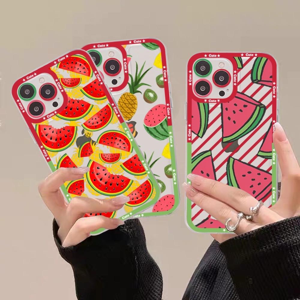Watermelon Pattern Phone Case For Samsung S 20 21 22 23 Lite Plus Ultra Clear Mobile Cover Funda