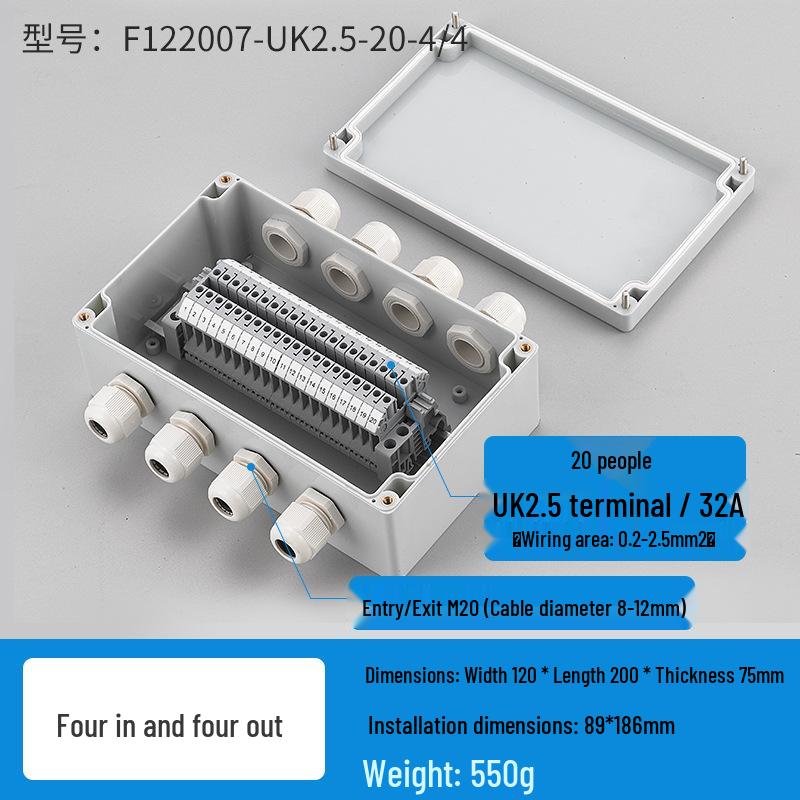 Waterproof Outdoor Junction Box with Cable Terminals