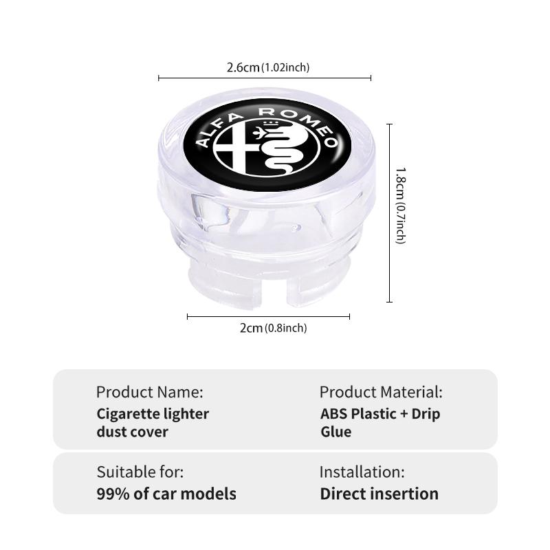 Car Plug Cover Cigarette Lighter Cap Dustproof Protective Case For Alfa Romeo Giulietta GT 159 147 156 Mito Brera Giulia Spider