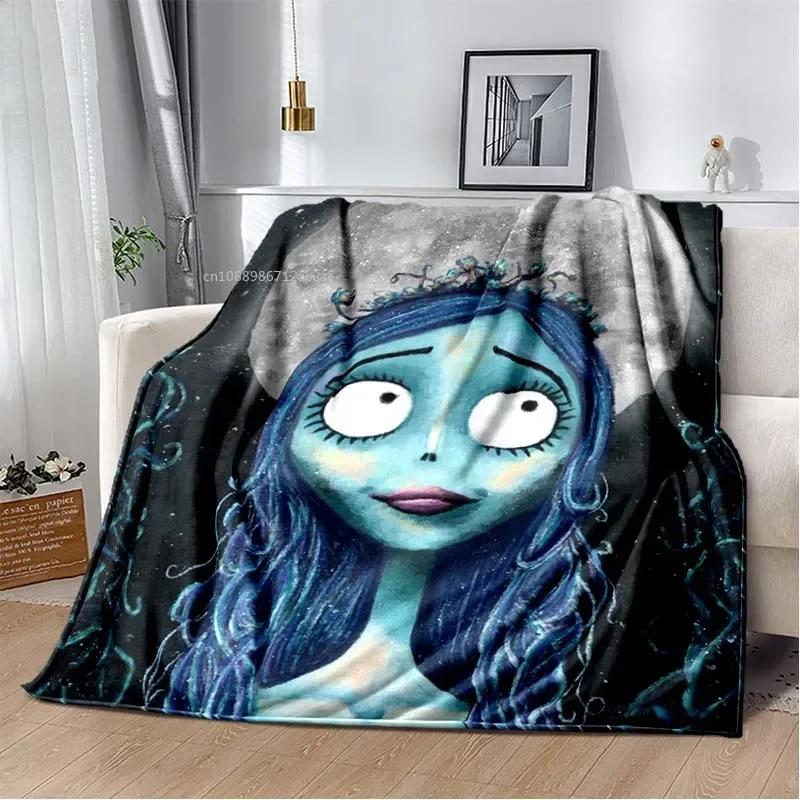 Sorrow Love Story Die Braut des Geistes Decke Hochzeit in der Nacht Decken für Bett Sofa Goth Braut Halloween Decke