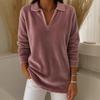 TIFICY Damenmode, lässig, einfarbig, mit Druck, Frühling, Herbst, langärmelig, Polokragen, Pullover und lange Ärmel