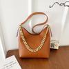 Casual Pu Mini Shoulder Bag For Women With Gold Chain Decoration For Daily Outings