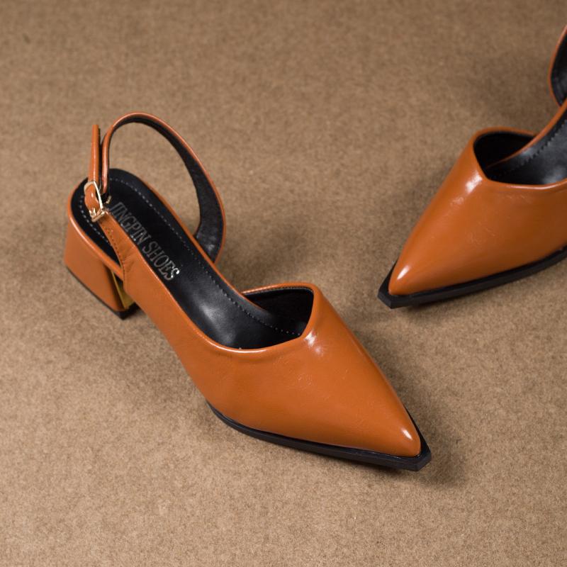 Retro Style Summer Thick Heel Women Sandals Fashion Ladies Outdoor Singbacks Party Dress Women's Footwear