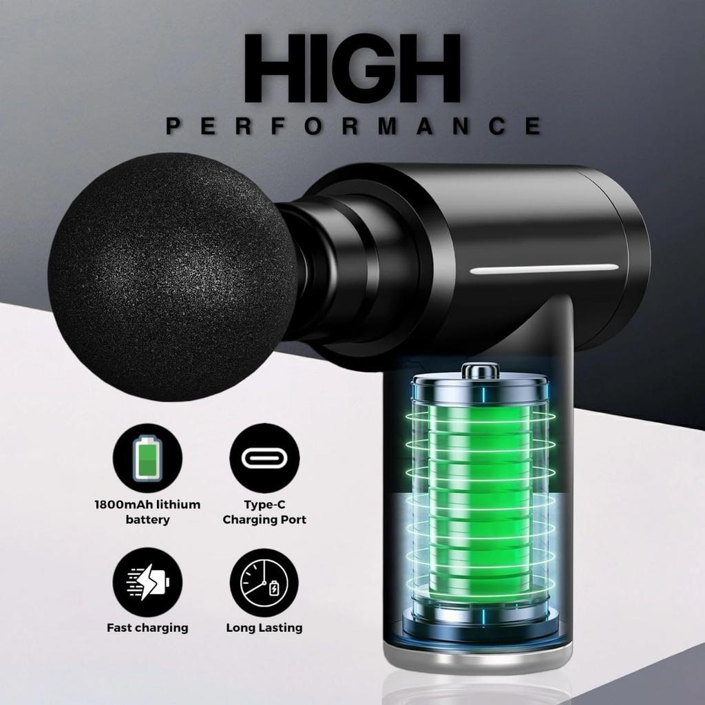 Kalt- und Warmkompresse Faszienpistole Tiefengewebe-Massagepistole 6 Geschwindigkeiten Handheld Perkussionsmassagegerät für Körper Rücken Nacken Beinmassage