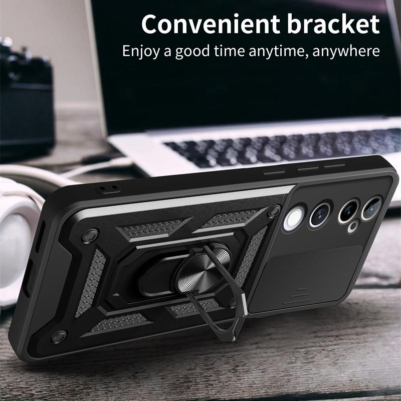 Armor Case For VIVO V40 Pro V40 SE V30 Lite 5G V30e Cover Lens Protection With Ring Magnetic Stand Holder Coque Fundas