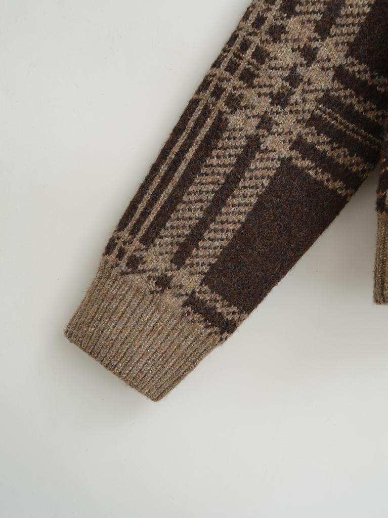 Autumn new European and American style round neck knitted jacket regular sleeve loose sweater