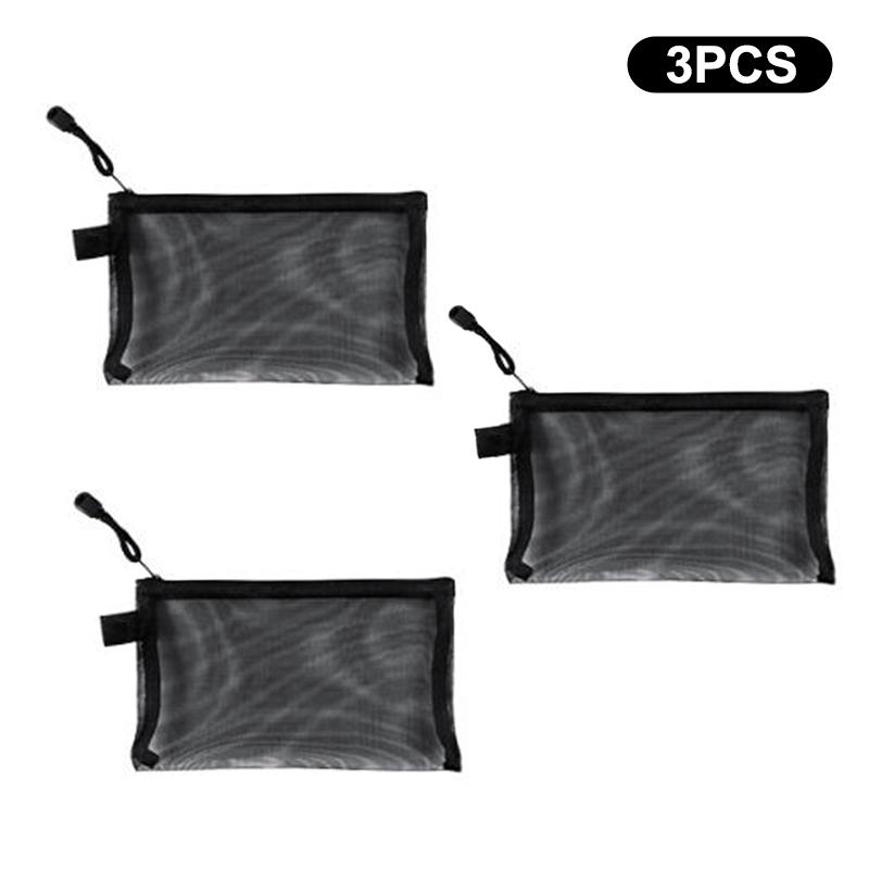 1/3/5Pcs Transparent Mesh Travel Passport Holder Portable Ticket Id Card Organizer Bag Zipper Document Pouch