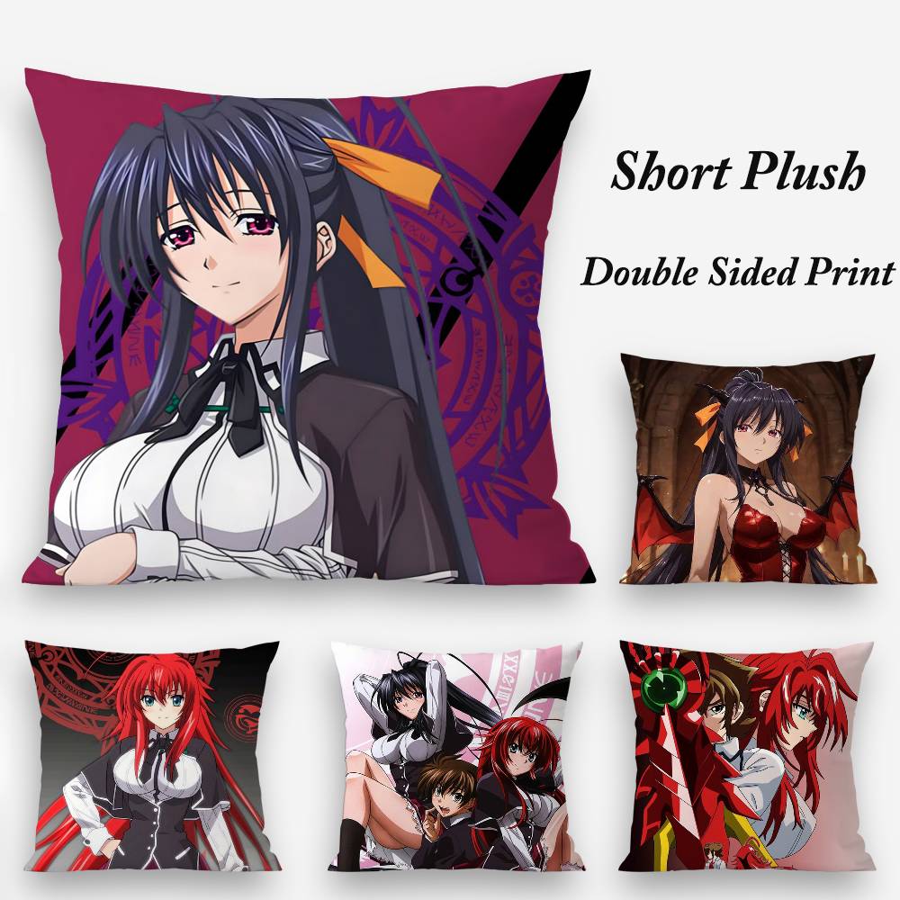H-High School DxD Pillow Case Plush Fabric Soft Double Sided Print Sofa Cushion Cover Throw Pillow Covers