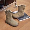 Girls Mid-calf Boots Autumn Winter New Versatile Children's Fashion Boots Chic Trend Kids Causal Boots Matte Leather Non-slip