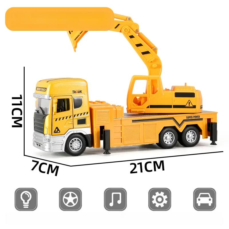 136 Die Cast Alloy Engineering Car Model Playset Simulation Fire Game Rescue Tower Car Echo Sound Light Kids Birthday Gift B158
