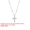 EFFIE QUEEN Stainless Steel 18k Gold Cross Zirconia Pendant Necklace Religious Jewelry for Women, Men Anniversary Gift STKN04
