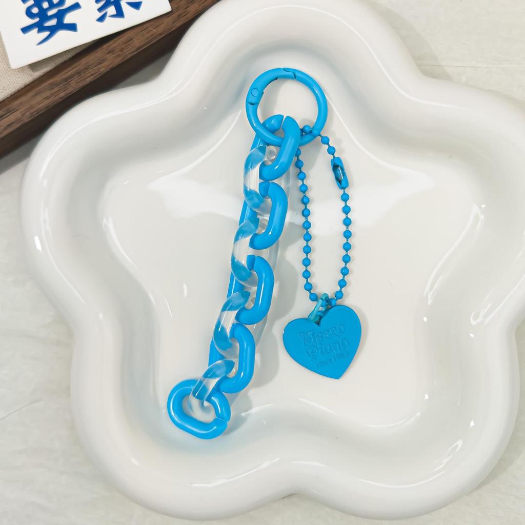 Summer Jelly Acrylic Heart Pendant Keychain