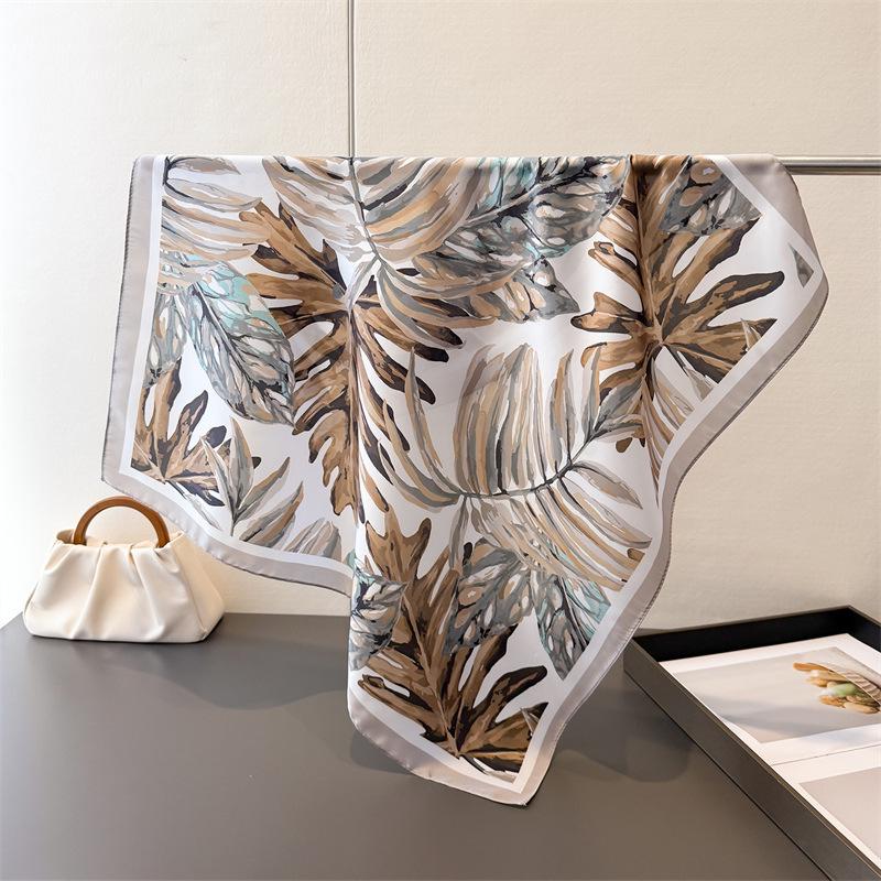 

Print Designer 70Cm Square Silk Women s Scarf Spring Summer Satin Scarves Shawl Headband Bandana Hijab Wrap Luxury 70x70cm