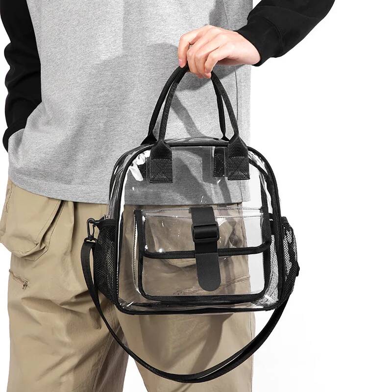 Fashion Transparent Travel Beach Crossbody Bags Large Capacity PVC Sports Jelly Shoulder Bags Portable Toiletry Storage Handbags