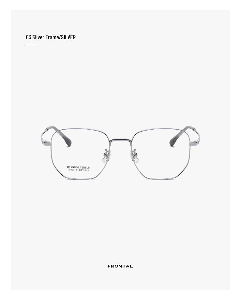 Vintage Ultralight Pure Titanium Eyeglass Frame | Large Polygonal Slim Design | Unisex Minimalist Prescription Glasses