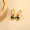 Clearly Colored Cubic Zirconia Drop Earrings For Woman Dancing Party Accessories Luxury Shiny Zircon Geometric Clip