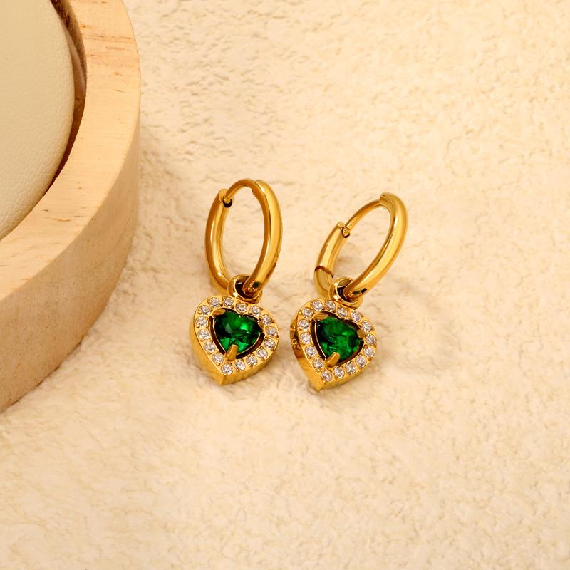 Clearly Colored Cubic Zirconia Drop Earrings For Woman Dancing Party Accessories Luxury Shiny Zircon Geometric Clip
