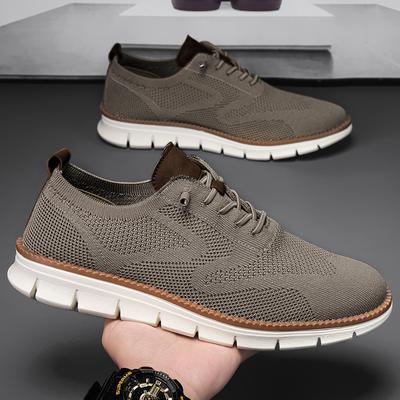 Herrenschuhe Herbst Atmungsaktiv Britischer Stil Freizeitschuhe Große Größen Laufschuhe Fly-Woven Mesh Sneaker