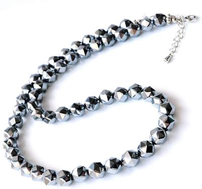 [GOLD STONE] Terahertz Crystal Necklace, Star Cut, 8mm, 50cm Long, Adjustable by 5cm