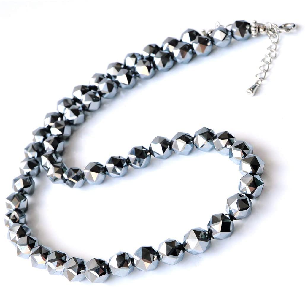 

[GOLD STONE] Terahertz Crystal Necklace, Star Cut, 8mm, 50cm Long, Adjustable by 5cm