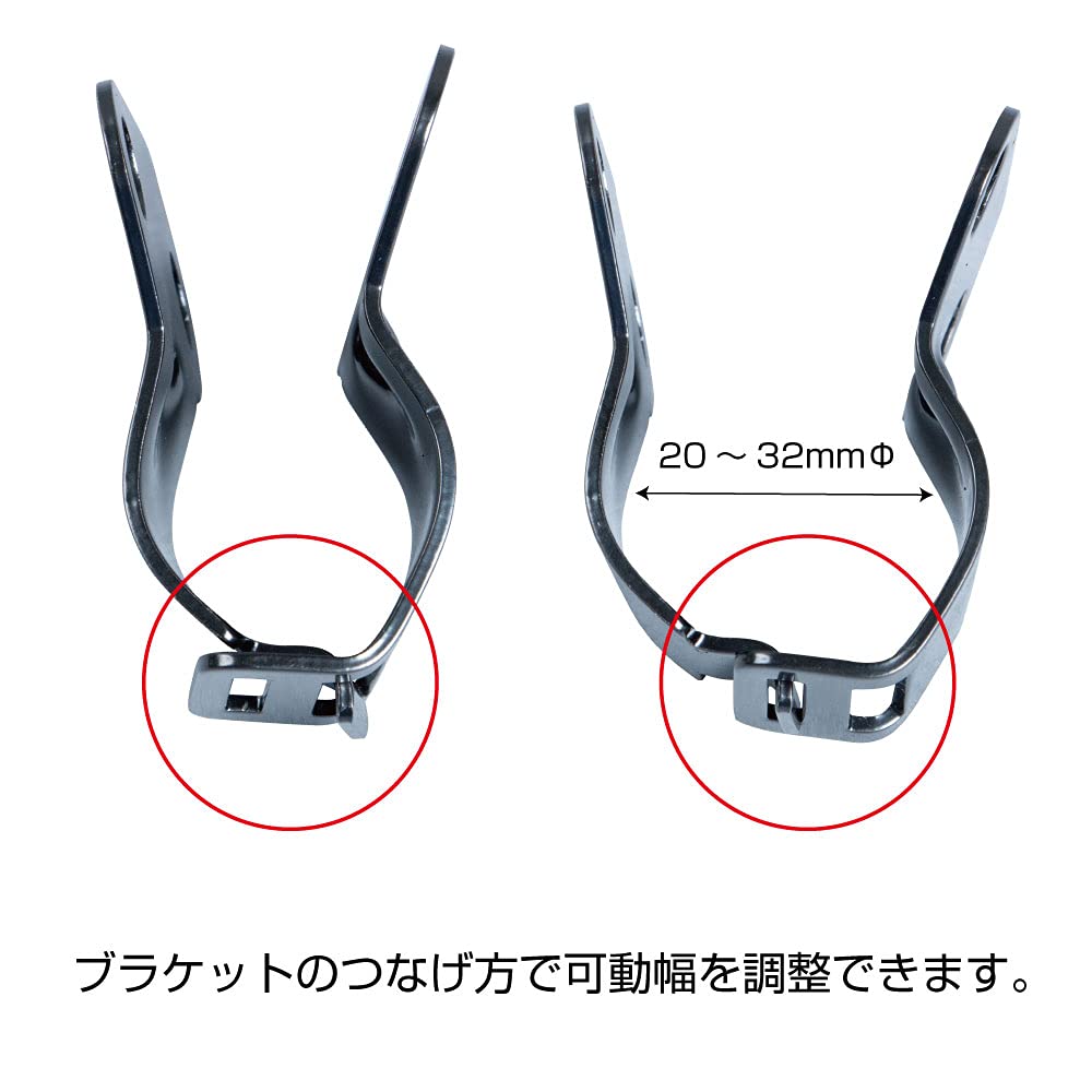 Jet Inoue 501489 Rear Shot Mirror Mounting Band, Stainless Steel/Black