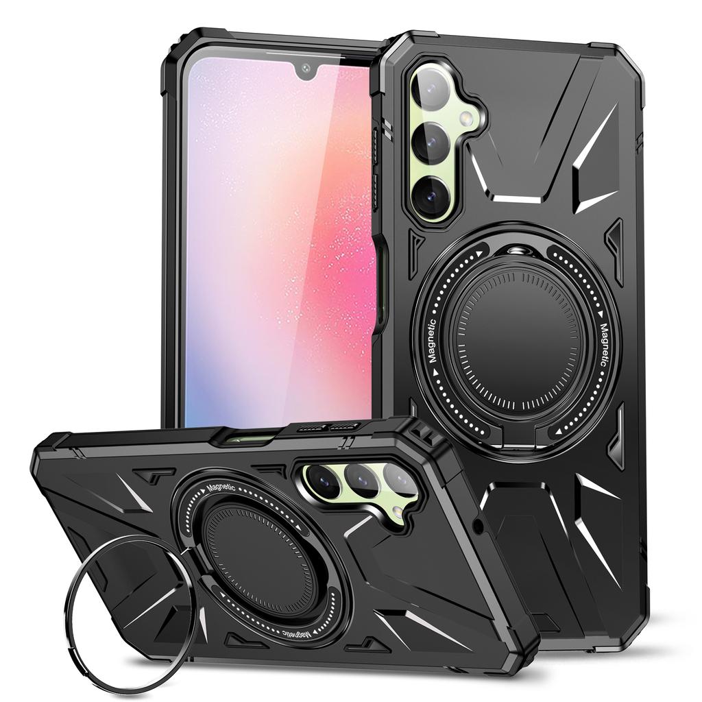 Pevné ochranné pouzdro na stojan pro Samsung Galaxy A35 5G A55 A15 A54 A34 A14 A05S S23 FE S24 Ultra Finger Ring Holder Kryt na telefon