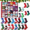 24-Day Funny Christmas Advent Gift Box Christmas Eve Autumn/Winter Mid Socks Countdown Calendar Box Gift Christmas Socks For Kid