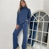 2023 Women's Knitted Cable Knit Two-Piece High Neck Sweater Set