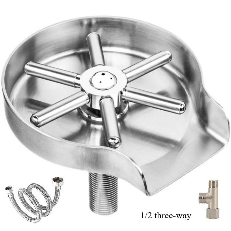 Beer Bar Glass Rinser Faucet Sink Accessories 304 Stainless Steel Glass Rinser for Kitchen Sinks Glass Cup Bottle Washer Cleaner