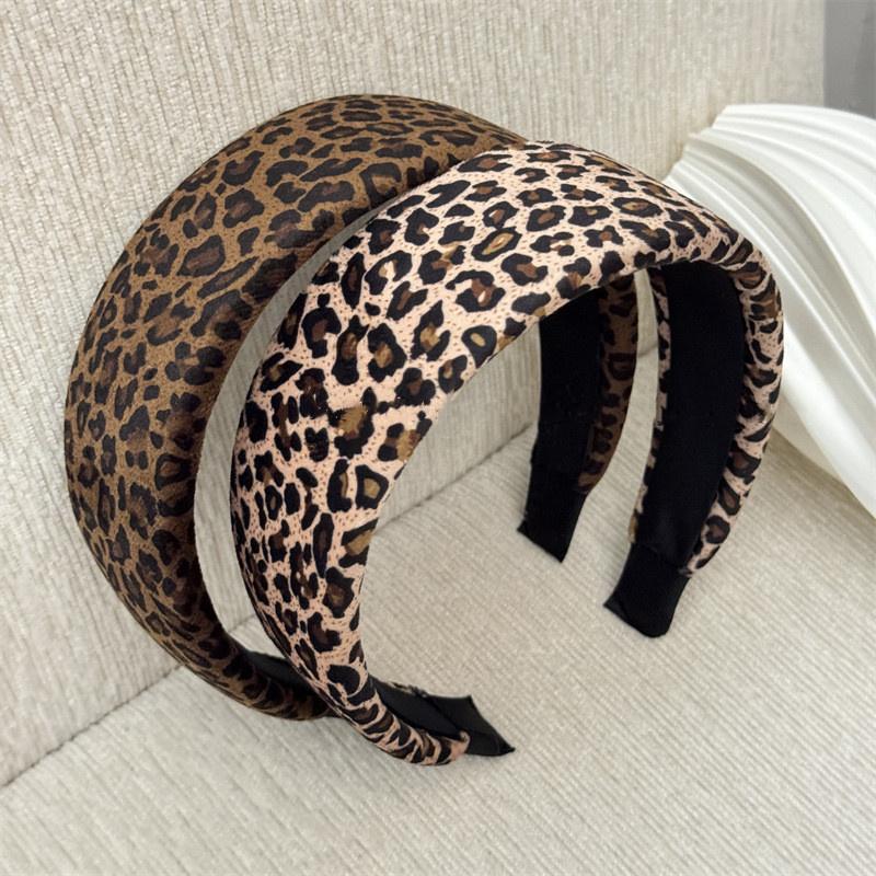 4.8CM Wide Women's Leopard Print Headbands with Sponge Padding for Ladies And Girls Casual Party Hair Bands Accessories