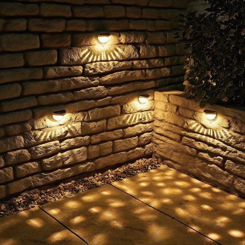 Garden Solar-powered Lamp, Night Light, Household, Garden Atmosphere, Fence, Wall Decoration, Outdoor Steps, Wall Lamp