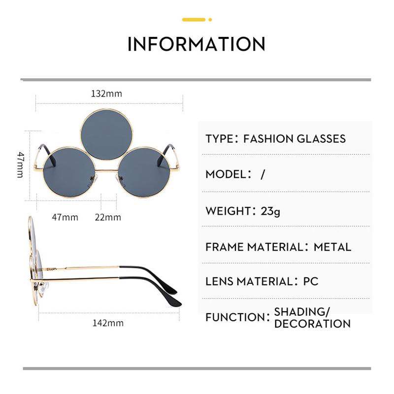 Fashion Sunglasses Funny Three Lens Outdoor Protection Sunglasses