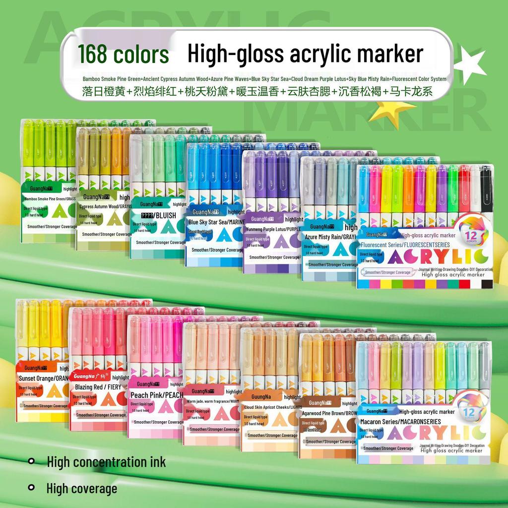 Guangna 586 High-Gloss Waterproof Acrylic Marker - Opaque Student Art Doodle Pen