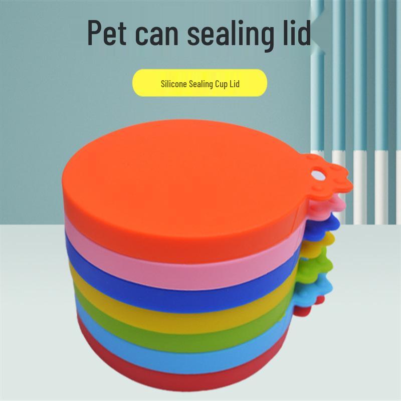 Silicone Pet Food Can Lid - Airtight Seal for Cats & Dogs, 3-in-1 Design