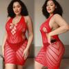 Sexy Lingerie Fishnet Dress Hollow Out Mesh Hot Bodycon Dress Women Transparent Lace Sexy Babydolls Sleepwear Night Dress