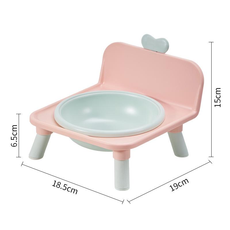 Cat Bowl Pet Stool Stainless Steel Dining Table Anti-slip and Anti-tip Dog Bowl Large Capacity Pet Bowl Feeding bowl розовый