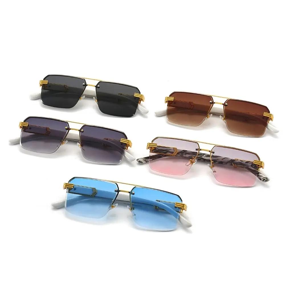 Fashion Rimless Sunglasses Square Women Retro Men Gradient Sun Glasses Brand Designer Eyewear UV400 Shades Oculos Female