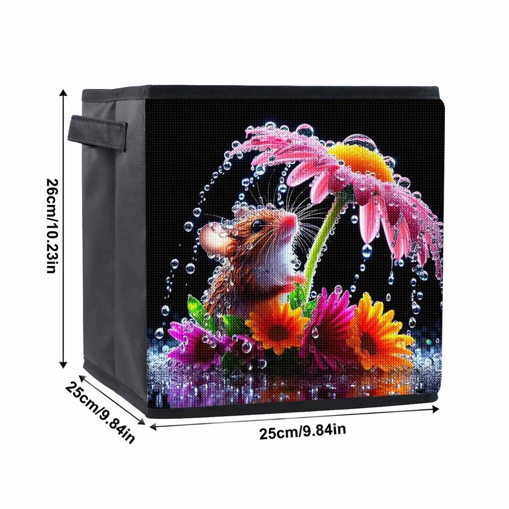 Flowers and Mice 5D Diamond Painting Storage Basket Full Round Drill Mosaic Diamond Embroidery Cross Stitch Kits Home Decor Home Decor