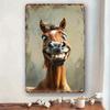 Metal Wall Art Vintage Horse Poster for Bar Cafe Decor