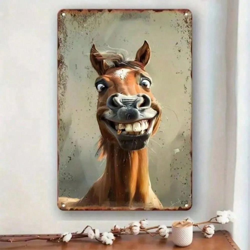 Metal Wall Art Vintage Horse Poster for Bar Cafe Decor