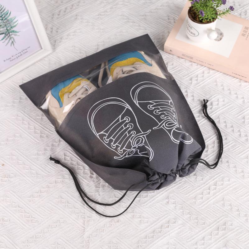 Non-Woven Shoe Storage Bag Bundle Mouth Bag Household Travel Shoe Storage Bag Dust-Proof Environmental Protection Bag Drawstring Shoe Bag