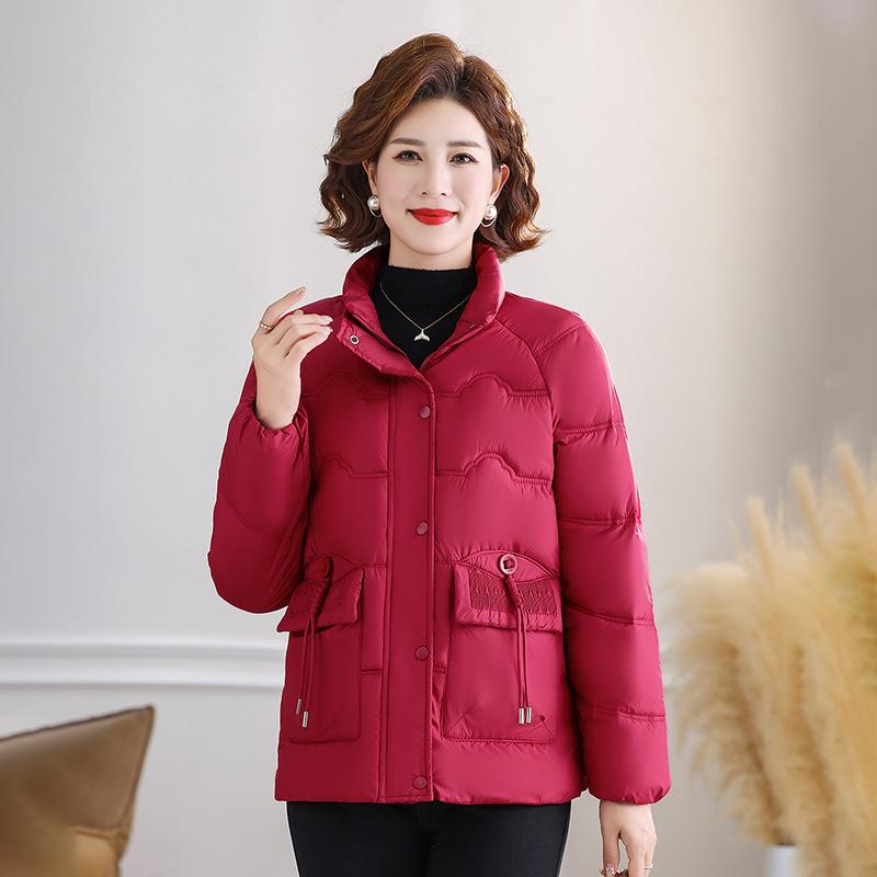 Warm Thickened Cotton-Padded Jacket for Women: Winter Fashion Coat for Middle-Aged & Elderly