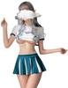 Sexy Cheer Girl Cosplay Cheer Mini Skirt Costume [Lady Lazy] Women's (White Green)