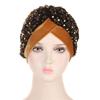 Stretchy Headscarf Glitter Sequins Turban Hat Hijab Chemo Cap Head Wraps Muslims Bonnet