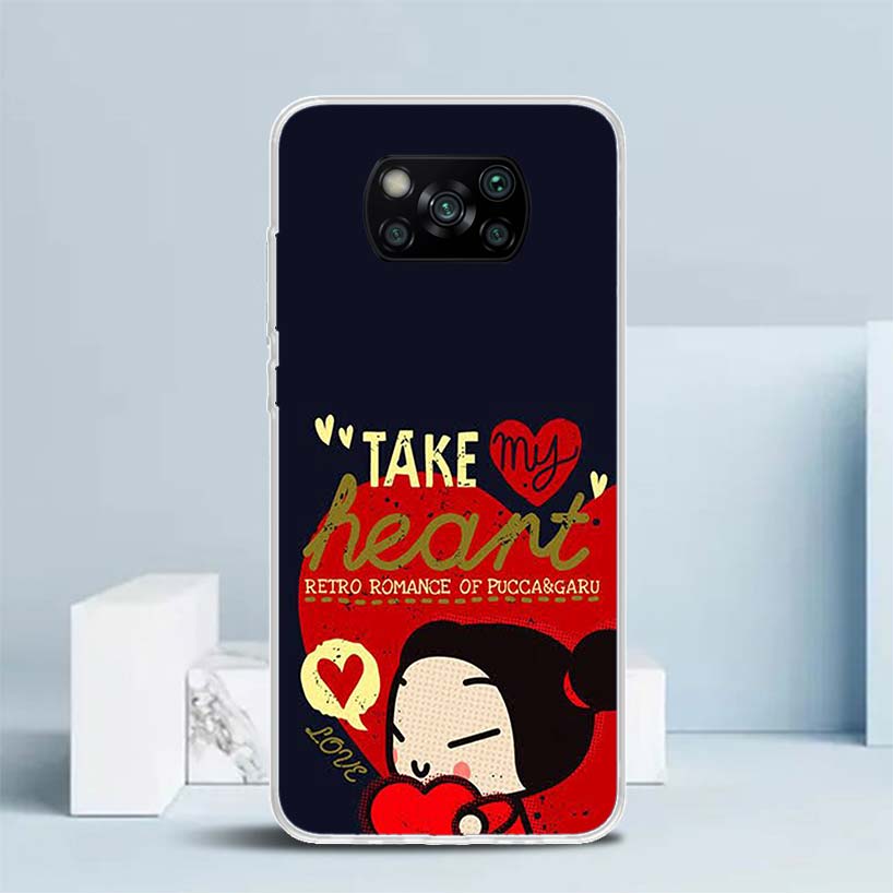 Cute Cartoon Pucca Garu Soft Cover for Xiaomi Poco F7 Ultra X7 X6 X5 Pro M7 Phone Case Redmi 15 15C 13 13C 12 12C 10 10C Print S