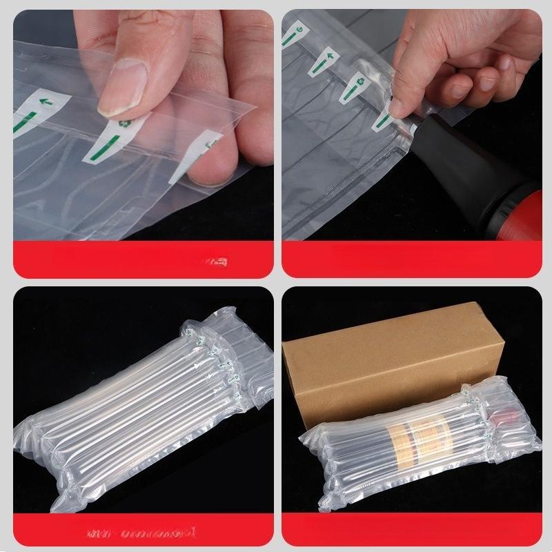 7-pillar Red Wine Packaging Air Column Bag Inflatable Air Column Express Shockproof and Anti Drop Cushioning Bubble Bag Fragile Cylindrical Liquid
